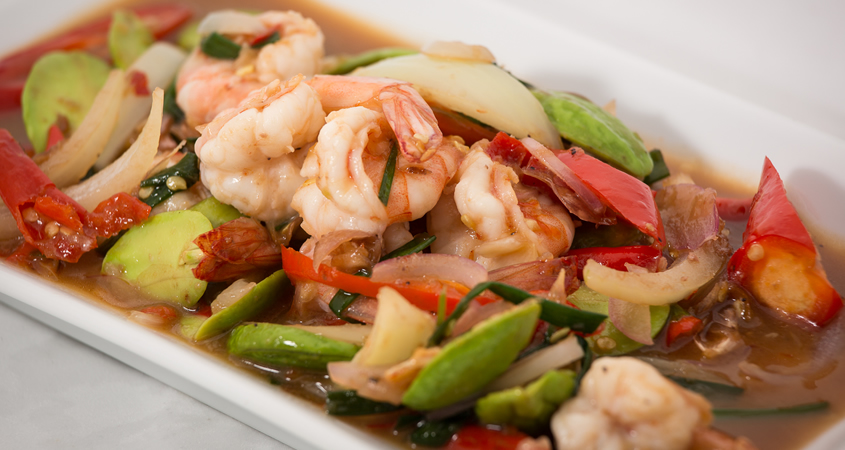 Stir Fried with Shrimp Paste and Sa-Tore Seed